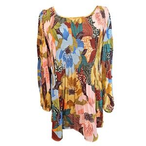 Ninety Clothing Co Womens XL Long Sleeve Floral Print Mini Dress